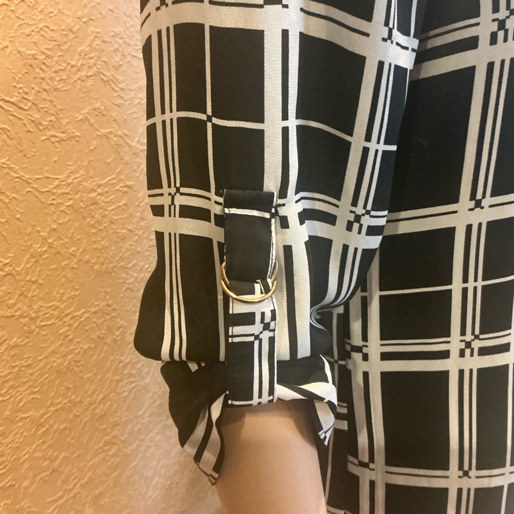 ATMOSPHERE Plaid 1/4 Zip Tunic Blouse - Size 4 - Picture 4 of 7